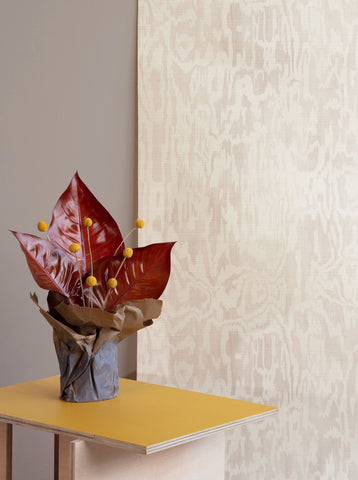 The Lawns Wallpaper. Desi Grasscloth in Sandstone.