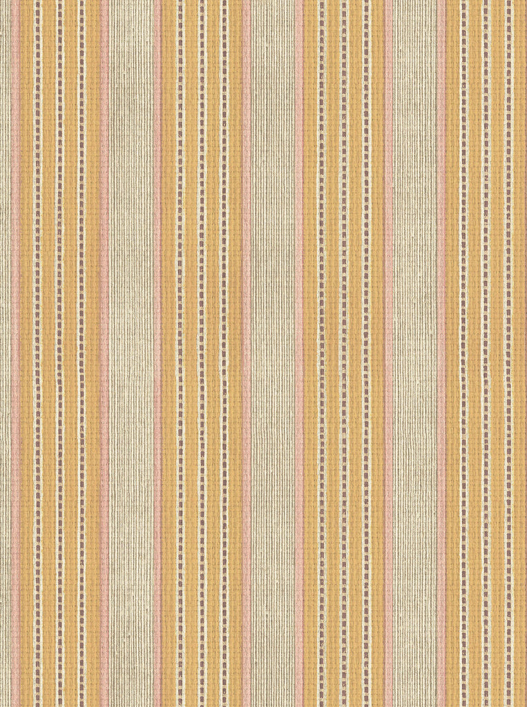 The Lawns Wallpaper. Lucia Stripe Paperweave in Ochre.