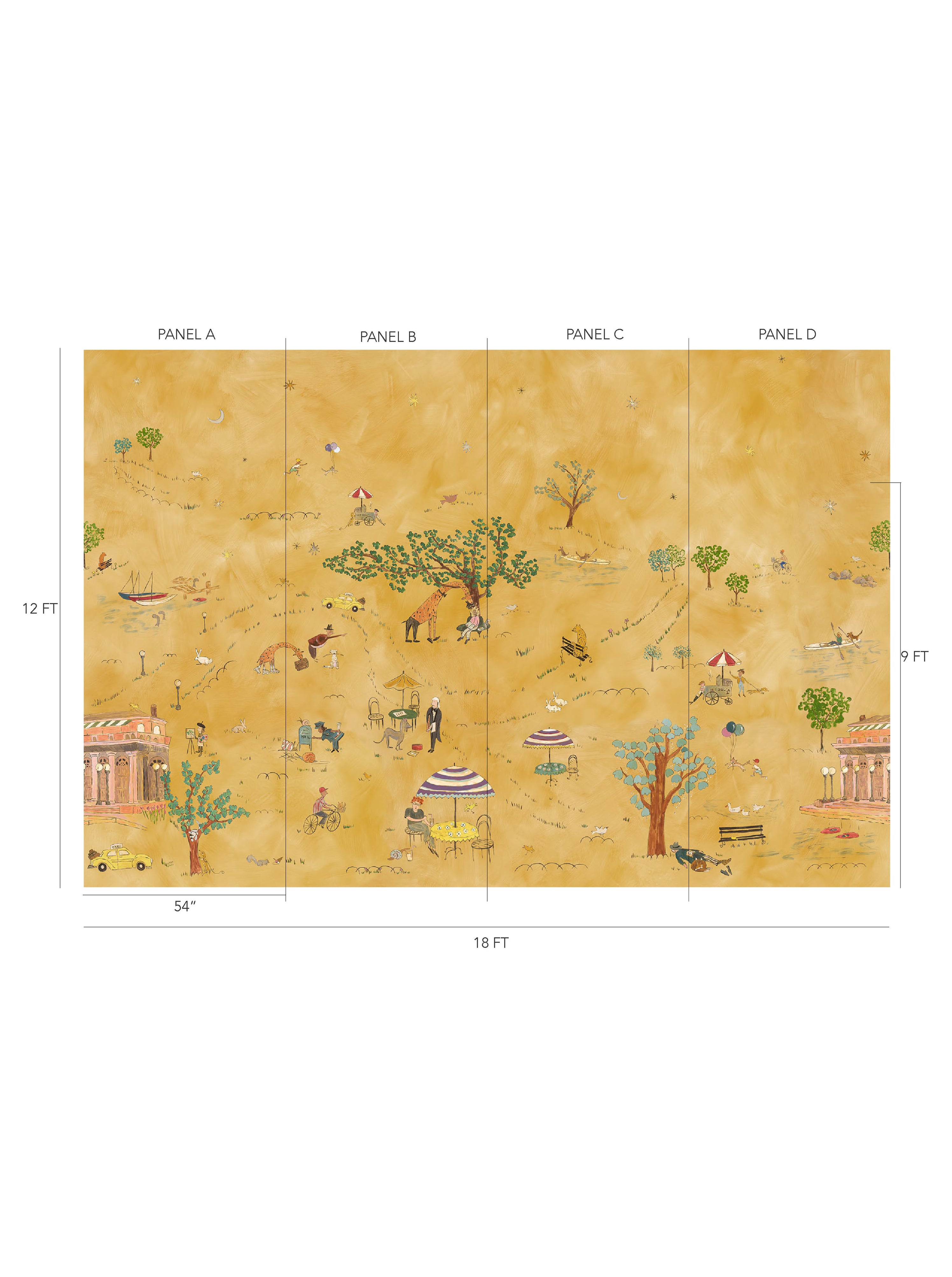 Prospect Park Mural Wallpaper Sample | 8" x 10" – The Lawns