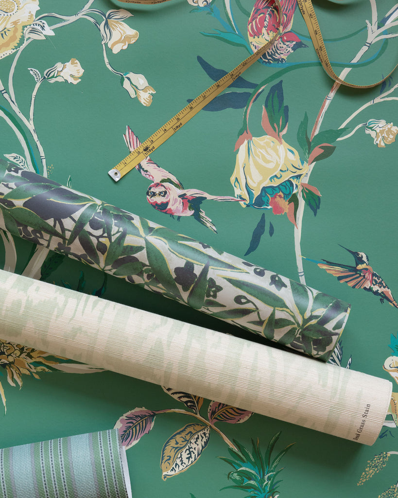 The Lawns Wallpaper. Quint Botanical in Jade