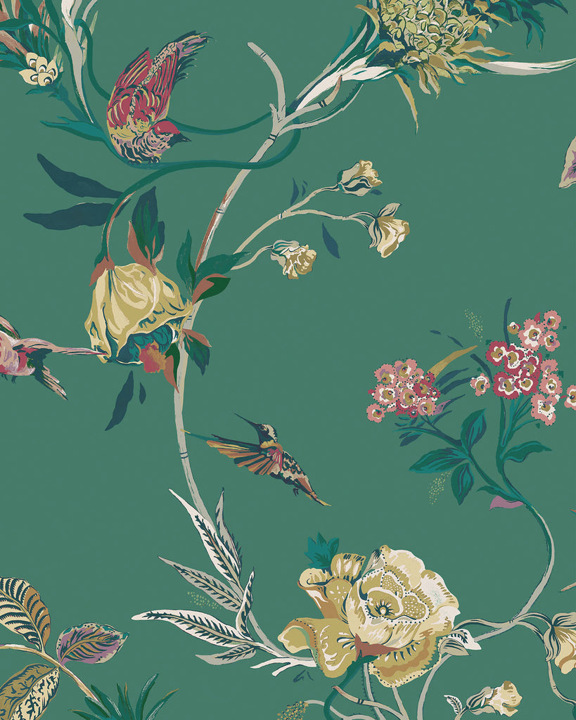 The Lawns Wallpaper. Quint Botanical in Jade