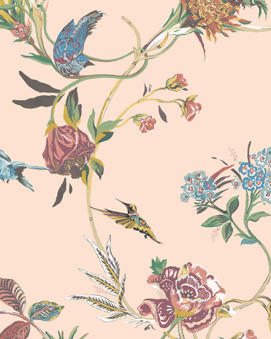 The Lawns Wallpaper. Quint Botanical in Apricot
